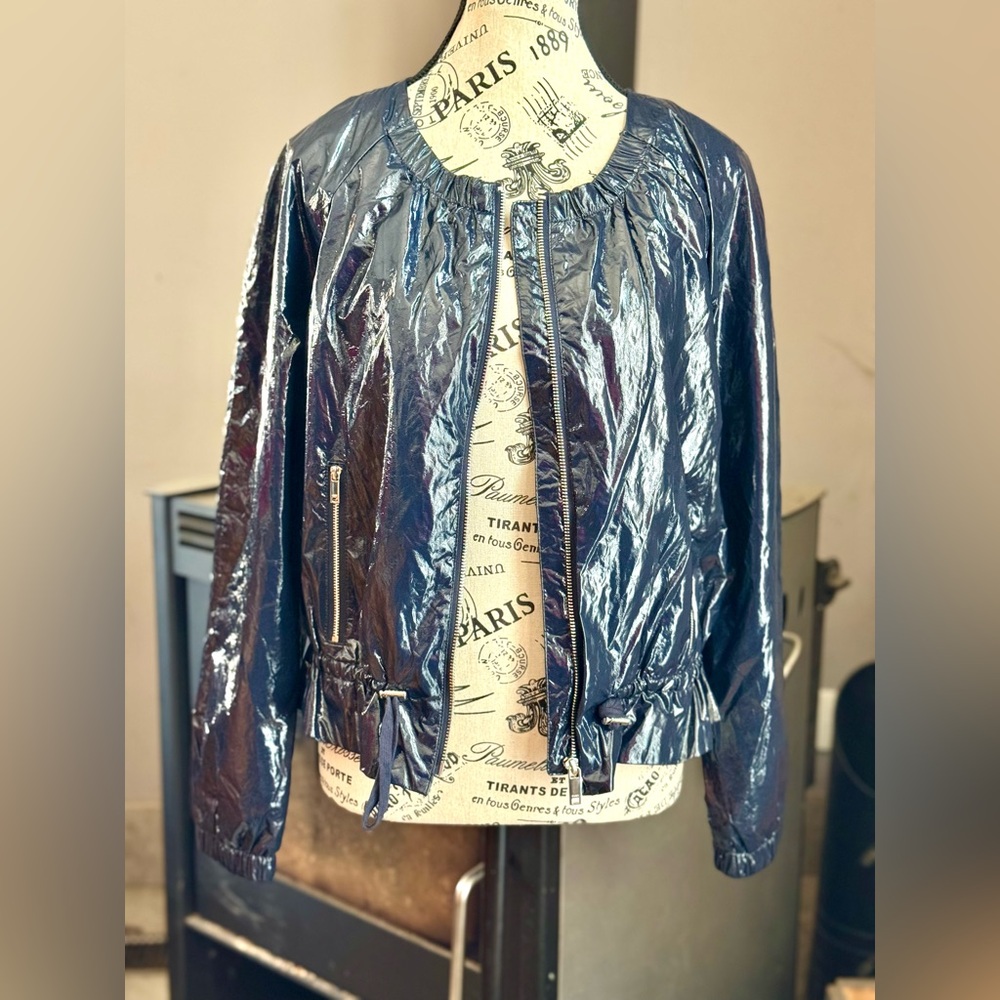 DKNY Shiny Blue Women's Bomber Jacket